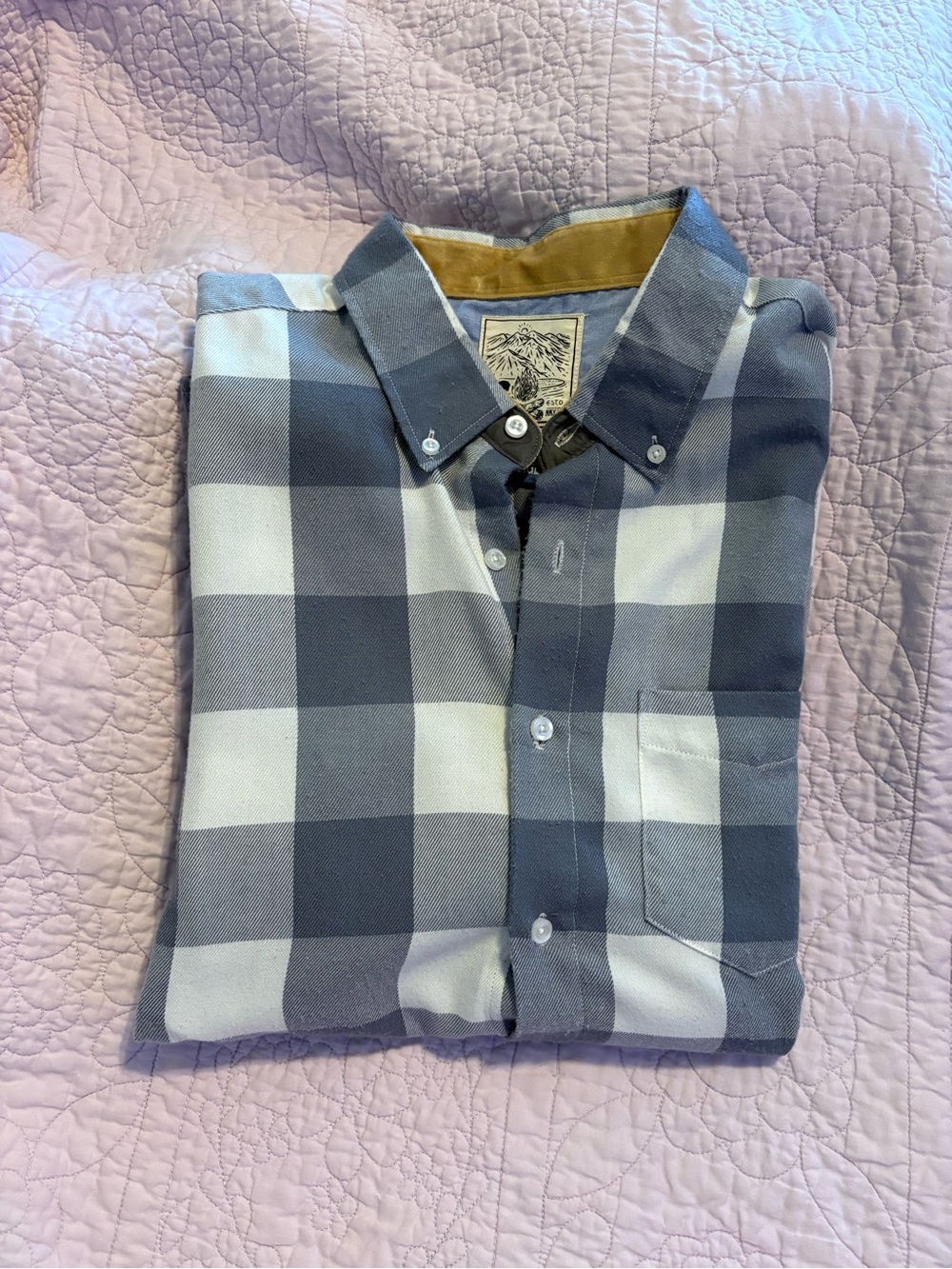 RSVLTS Men’s Blue and White Check Button-Down Shirt